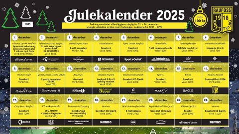 Trekningsliste Julekalenderen 2025